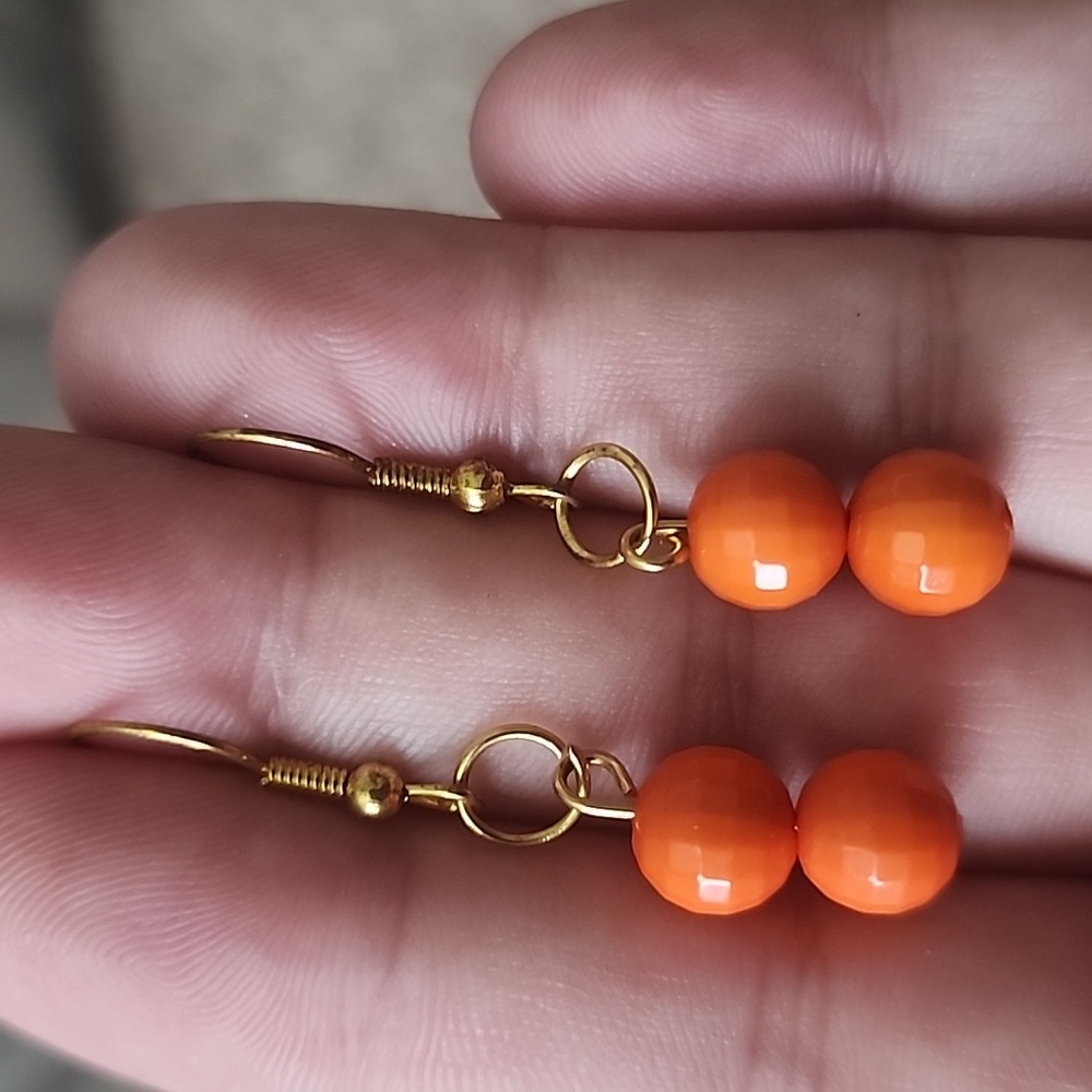 Elegant Orange Beaded Earrings